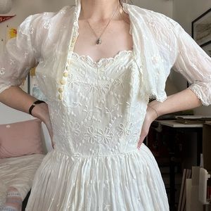 Stunning vintage bridal midi dress 1950s